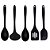 Jogo Utensílios de Cozinha Colheres Silicone Preto Black 5 Peças - Quality House - Imagem 1