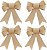 Kit 4 Laços Decorativos Natal Veludo Frisado Champanhe 15x17cm - Magizi - Imagem 1