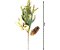 Kit 2 Galhos Arranjo Natal Folhagens Verde e Dourada Pinhas 30cm - Magizi - Imagem 4