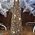 Árvore Cone Cotton Glitter Dourada Iluminada Fio de Fada LED 13 Lâmpadas à Pilha 50cm - Magizi - Imagem 4