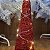 Árvore Cone Cotton Glitter Vermelho Iluminada Fio de Fada LED 13 Lâmpadas à Pilha 50cm - Magizi - Imagem 5