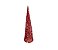 Árvore Cone Cotton Glitter Vermelho Iluminada Fio de Fada LED 13 Lâmpadas à Pilha 50cm - Magizi - Imagem 1