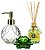 Kit Banheiro Prime 3 Peças Saboneteira, Difusor de Aromas Capim Limão e Porta Velas Vidro Flor Lótus - Imagem 1