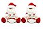 Kit Papai Noel Pelúcia Sentado Vermelho e Branco 20cm 2 Unidades - Master Christmas - Imagem 1