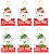 Kit 6 Carinhas Papai Noel e Boneco de Neve Placa Feliz Natal Pelúcia 12cm - Master Christmas - Imagem 1