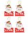 Kit Carinha Papai Noel Placa Feliz Natal Pelúcia 12cm 4 Unidades - Master Christmas - Imagem 1