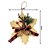 Kit 4 Flores Bico de Papagaio Pendente Tecido Decorado Bege Rena e Pinhas 14cm - Master Christmas - Imagem 2
