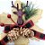 Kit 4 Flores Bico de Papagaio Pendente Tecido Decorado Bege Rena e Pinhas 14cm - Master Christmas - Imagem 4