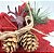 Kit 4 Flores Bico de Papagaio Pendente Tecido Decorado Vinho Rena e Pinhas 14cm - Master Christmas - Imagem 3