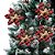 Kit 4 Flores Bico de Papagaio Pendente Tecido Decorado Xadrez Rena e Pinhas 14cm - Master Christmas - Imagem 2