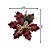 Kit 4 Flores Bico de Papagaio Pendente Tecido Decorado Xadrez Rena e Pinhas 14cm - Master Christmas - Imagem 4