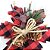 Kit 4 Flores Bico de Papagaio Pendente Tecido Decorado Xadrez Rena e Pinhas 14cm - Master Christmas - Imagem 3