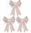 Kit 3 Laços Natalinos Veludo PVC Rídigo Grande 24cm Champanhe - Master Christmas - Imagem 1