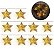 Cordão 10 Estrelas Aramado Dourado Luxo Lâmpadas LED 1,3 metros à Pilha - Magizi - Imagem 1