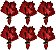 Jogo Guardanapos Tecido Vermelho 45x45cm e Argolas Decoradas Pinhas Natal 6 Unidades - Magizi - Imagem 1