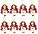Kit 8 Pelúcias Árvore Noel Guizo Pendente Papai Noel Vermelho e Dourado 16cm - Master Christmas - Imagem 1