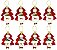 Kit 8 Pelúcias Árvore Noel Guizo Pendente Papai Noel e Boneco de Neve 16cm - Master Christmas - Imagem 1