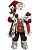 Papai Noel Gigante Luxo Rústico Vinho e Xadrez Decorado Urso Pelúcia e Saco Presentes 80cm - Master Christmas - Imagem 1