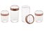 Kit 4 Potes de Vidro com Tampa Acrílico Gastro Rosê 350ml e 500ml Mantimentos - Lyor - Imagem 1