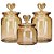Jogo 3 Potes Vidro Âmbar Decor Afeto Coração 650ml e 1 Litro - Tuut - Imagem 1