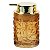 Porta Sabonete Líquido Vidro Relevo Âmbar Gold Luxo 260ml - Tuut - Imagem 1