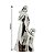 Kit Estatueta Decorativa Mãe e Filha e Vaso Suculenta Porcelana Prata 17cm - Lívon - Imagem 2