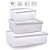 Kit Pote Retangular Moduline Freezer e Micro-ondas Super Resistente 3 Tamanhos - Plasútil - Imagem 3