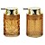 Kit 2 Porta Sabonete Líquido Vidro Luxo Âmbar Gold 260ml - Imagem 1