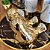 Enfeite Pássaro Casal Porcelana Dourado Decorativo 9cm - Lívon - Imagem 2