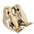 Enfeite Pássaro Casal Porcelana Dourado Grande 13cm - Lívon - Imagem 4