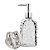 Kit Banheiro Porta Sabonete Líquido Vidro Clear e Casal Pássaro Prata Porcelana - Yangzi - Imagem 1