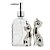 Kit Banheiro Decor Porta Sabonete Líquido Clear e Enfeite Casal Gato Porcelana - Yangzi - Imagem 1