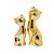 Enfeite Casal Gato Decorativo Porcelana Dourado Gold 14cm - Lívon - Imagem 1