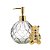 Jogo Banheiro Porta Sabonete Líquido Vitral e Enfeite Urso Porcelana Dourado Gold 8cm - Yangzi - Imagem 1