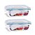 Kit 2 Potes Vidro Hermético Retangular com Divisória Trava Mais 640ml - Quality House - Imagem 1