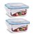 Kit 2 Potes Vidro Hermético Trava Mais Quadrado 800ml - Quality House - Imagem 1
