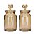Jogo 2 Potes Vidro Hermético Âmbar Decor Afeto Coração 1310ml - Tuut - Imagem 1