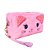 Necessaire Estojo Porta Objetos Pelúcia Prime Gatinho Rosa - Lívon - Imagem 1