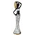 Estatueta Decorativa Africana Com Vaso no Ombro Resina Luxo Dourado e Branco 38cm - MCD - Imagem 1