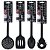 Jogo 4 Utensílios Cozinha Silicone Black Cabo Inox Henrique Fogaça - Tuut - Imagem 1