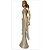 Estatueta Decorativa Mulher Elegante Vestido Gala Luxo Resina Brilho Champanhe e Dourado 40cm – MCD - Imagem 3