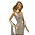 Estatueta Decorativa Mulher Elegante Vestido Gala Luxo Resina Brilho Champanhe e Dourado 40cm – MCD - Imagem 7