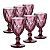 Jogo 6 Taças Diamond Diamante Marsala Para Água e Vinho Vidro 310ml - Viva Flor - Imagem 1