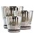Jogo 3 Vasos Cachepot Cerâmica Prata Metalizado Euxenita - Vivaflor Decor - Imagem 1