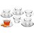 Conjunto de Xícaras Para Chá Com Pires Vidro Relevo Tulipas 170ml 6 Unidades - Fratelli - Imagem 1