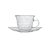 Conjunto de Xícaras Para Chá Com Pires Vidro Relevo Tulipas 170ml 6 Unidades - Fratelli - Imagem 5