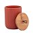 Potiche Cerâmica Lines Terracota Tampa Bambu e Pegador de Corda 13cm - Lyor - Imagem 4