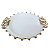 Bandeja Decorativa Porcelana Branca Borda Dourada Laços Luxo 16cm - Home Design - Imagem 3