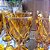 Jogo 6 Taças Vinho e Água Vidro Diamond Ouro Envelhecido 340ml - Vivaflor Decor - Imagem 6