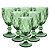 Jogo 6 Taças Vinho e Água Vidro Diamond Verde Luxo 340ml - Vivaflor Decor - Imagem 1